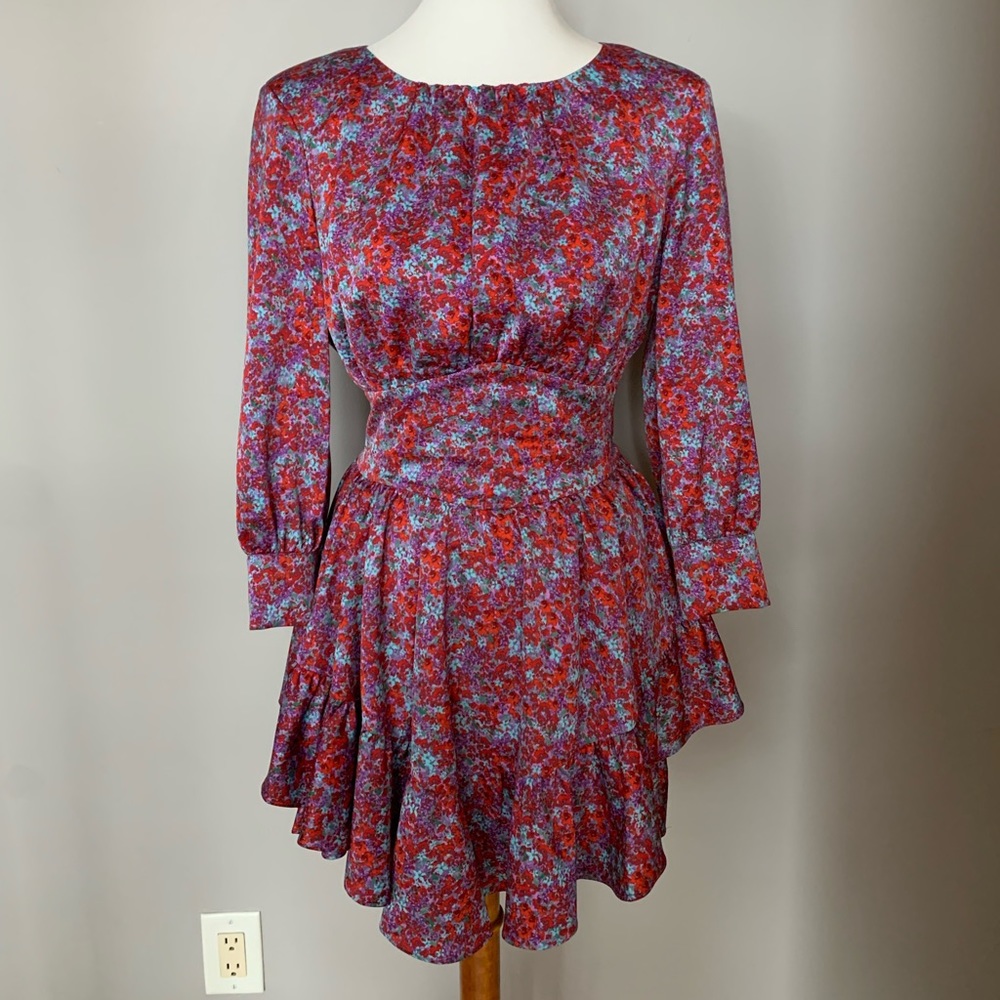 NWOT For Love and Lemons Shiloh Floral Mini Dress - Picture 3 of 3